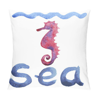 Personality  Hand Painted Seahorse Illustration Pillow Covers