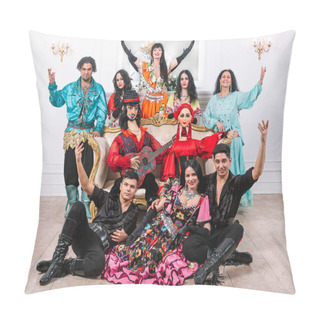 Personality  Dance Group In Gypsy Costumes With Bright Big Dolls Pillow Covers