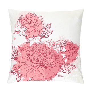 Personality  Beautiful Peony Bouquet Design Pillow Covers