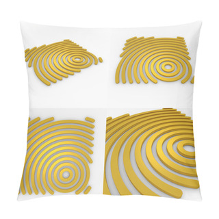Personality  Set Of Four Circural Company Logo 3D Templates Pillow Covers