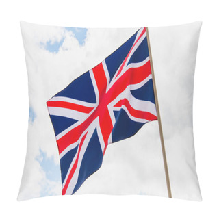 Personality  National Flag Of United Kingdom With Red Cross Against Sky  Pillow Covers