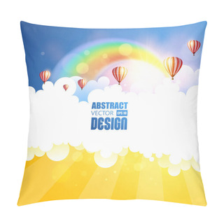 Personality   Air Balloons And Bright Rainbow Pillow Covers