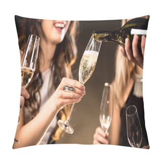 Personality  Happy Friends Drinking Champagne Pillow Covers