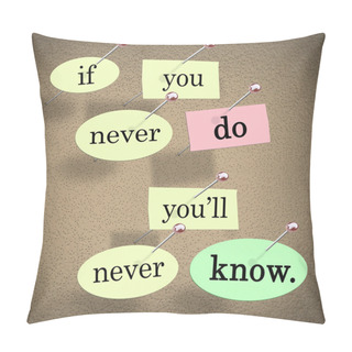 Personality  If You Never Do You'll Never Know Pushpin Saying Quote Pillow Covers