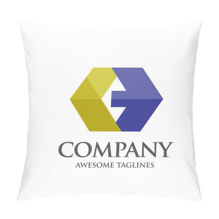 Personality  Abstract Arrow Logo Design Vector Pillow Covers