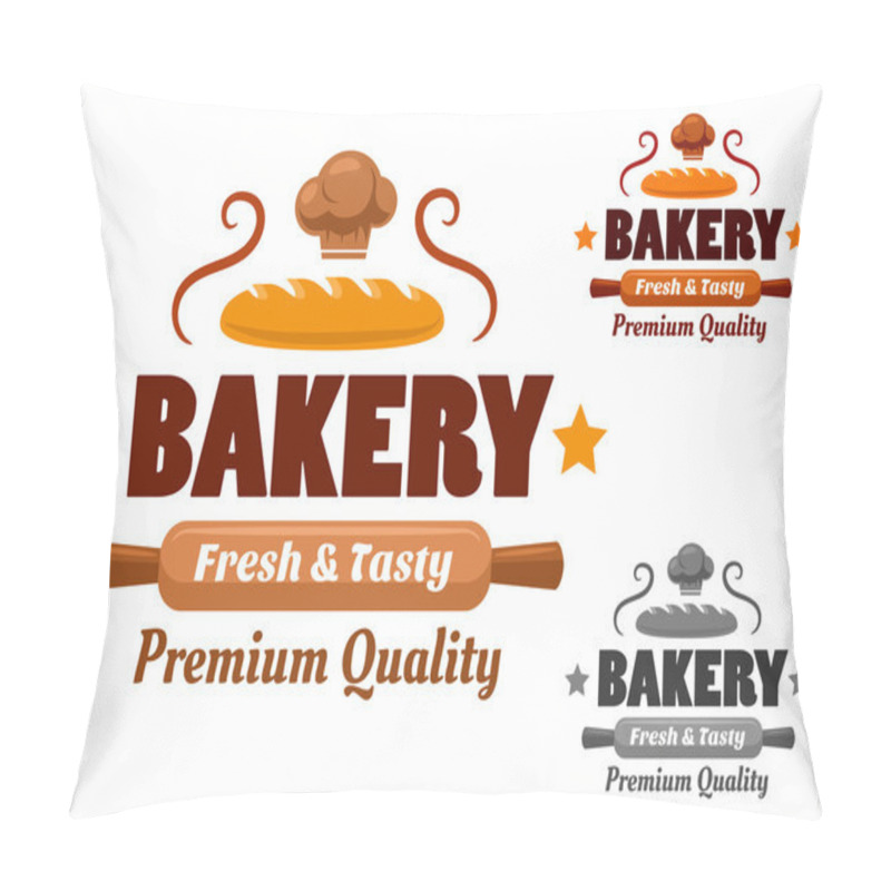 Personality  Fresh and Tasty brown bakery emblem pillow covers