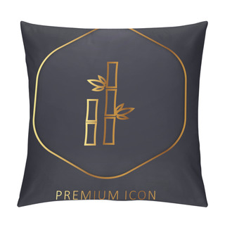 Personality  Bamboo With Leaves Golden Line Premium Logo Or Icon Pillow Covers