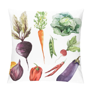Personality  Watercolor Drawing Of Vegetables Pillow Covers