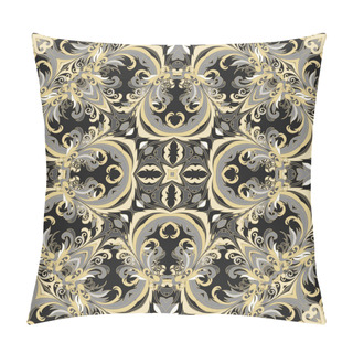 Personality  Baroque Style Floral Wallpaper. Seamless Vector Pattern. Square Tile. Pillow Covers