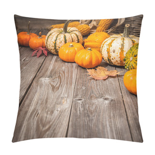Personality  Autumn Still Life With Pumpkins And Leaves Pillow Covers