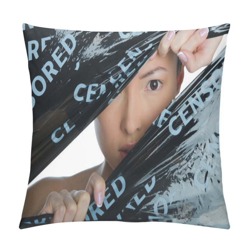 Personality  East Woman Peeking In The Gap Pillow Covers