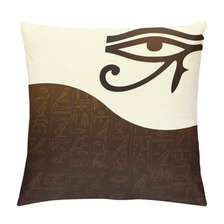 Personality  Eye, Egyptian Sign, Hieroglyphic Pillow Covers