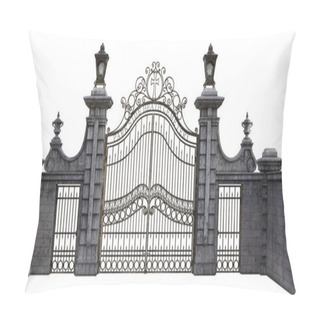 Personality  3D Illustration Of Stone Iron Gate Pillow Covers
