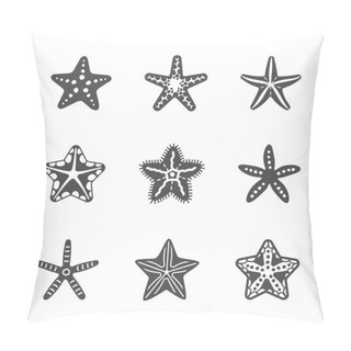 Personality  Vector Shape Set Of Various Sea Starfish Pillow Covers