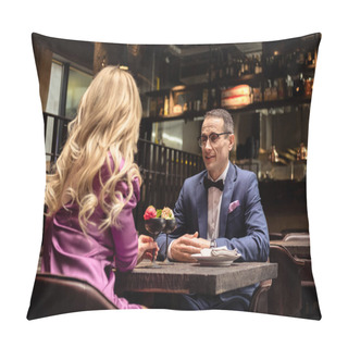 Personality  Adult Couple Drinking Cocktails At Luxury Restaurant Pillow Covers