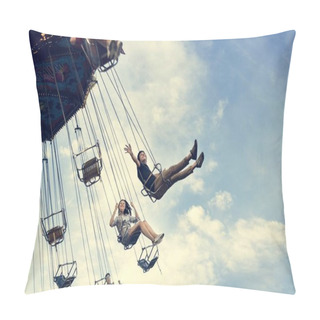 Personality  Happy Friends In Amusement Park  Pillow Covers