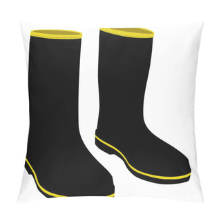 Personality  Black Rubber Boots Pillow Covers