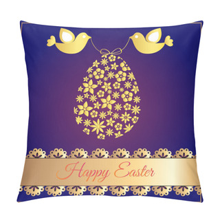 Personality  Happy Easter Card - Vector Illustration Pillow Covers