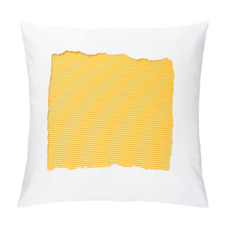 Personality  Striped Yellow Colorful Background In White Torn Paper Hole Pillow Covers