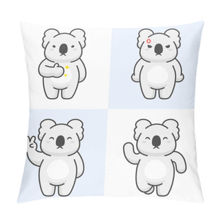 Personality  Vector Set Of Cute Koala Characters Pillow Covers