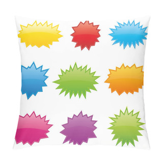 Personality  Starburst Coloured Speech Bubbles Collection Vector Pillow Covers