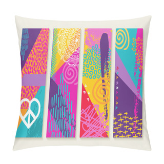 Personality  Color Summer Set Design With Nature Art Elements Pillow Covers