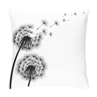 Personality  Silhouette Of A Flowering Dandelion Pillow Covers