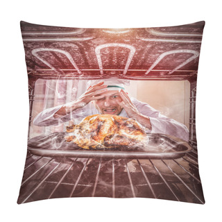 Personality  Funny Chef Perplexed And Angry. Loser Is Destiny! Pillow Covers