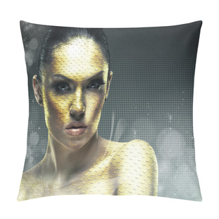 Personality  Snake Woman. Abstract Female Portrait Pillow Covers
