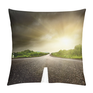 Personality  Road And Cloudy Sky Pillow Covers