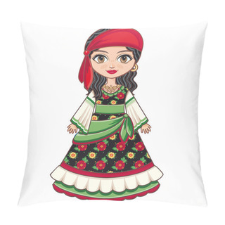 Personality  The Girl In Gypsy Dress. Historical Clothes. Pillow Covers