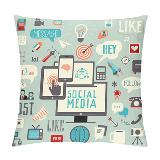 Personality  Social Media Sign And Symbol. Pillow Covers