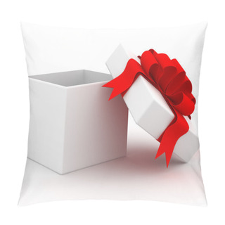 Personality  White Gift Box. 3D Image. Pillow Covers