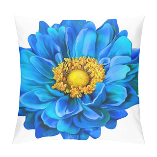 Personality  Blue Mona Lisa Flower Pillow Covers