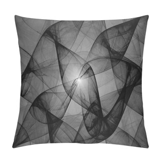 Personality  Dark Matter With Gravitational Waves In Space Black And White, Computer Generated Abstract Background, 3D Rendering Pillow Covers