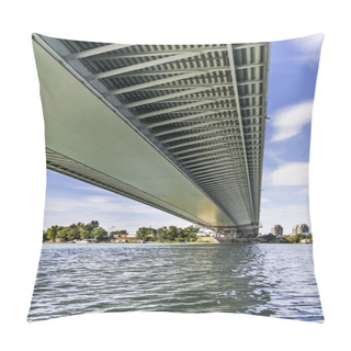 Personality  Suspension Bridge Over Ada Girder Lower Framework Grid Detail - Belgrade - Serbia Pillow Covers