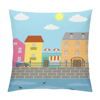 Personality  Cityscape, Colorful Buildings Pillow Covers