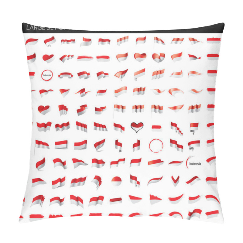 Personality  Indonesia flag, vector illustration pillow covers