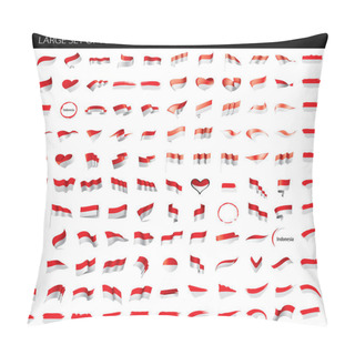 Personality  Indonesia Flag, Vector Illustration Pillow Covers