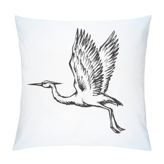 Personality  Stork. Vector Drawing Pillow Covers