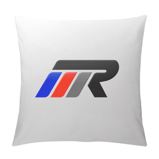 Personality  Letter MR Racing Logo Design Template Pillow Covers