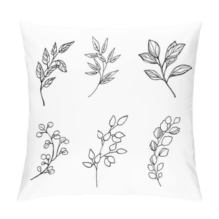Personality  Hand Drawn Vector Illustration Of Leaves Pillow Covers