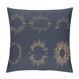 Personality  Sun Burst Vintage Shapes Elements Pillow Covers