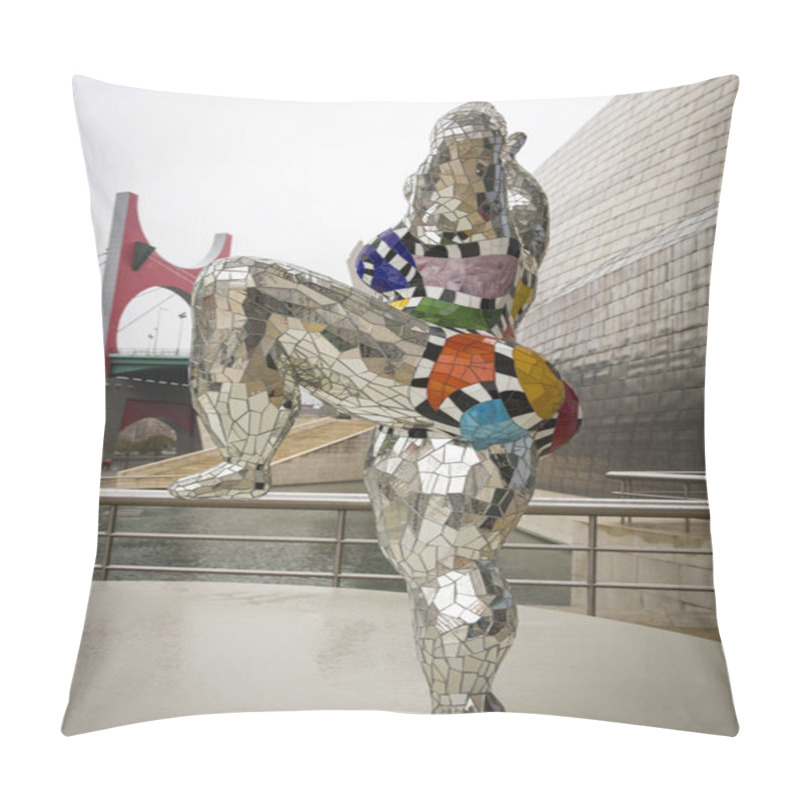 Personality  BILBAO, SPAIN - MARCH 19, 2015: The Guggenheim Museum In Bilbao During The Niki De Saint Phalle Exhibition (February 27 To June 7, 2015) , Biscay, Basque Country, Spain Pillow Covers