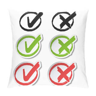 Personality  Vector Circular Check Mark Symbols Pillow Covers