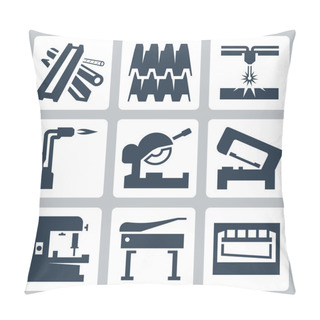 Personality  Metal Cutting Icons Pillow Covers