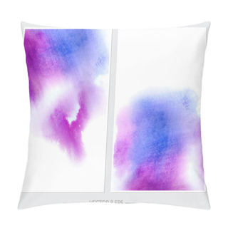 Personality  Set Of Cards With Vector Watercolor Blots Pillow Covers