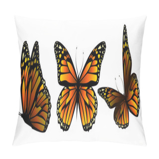 Personality  Flying Orange Butterflies. Vector Illustration Pillow Covers