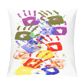 Personality  Handprints Multicolor Vertical Border Pillow Covers
