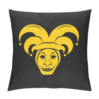 Personality  Joker Face Icon In Cap With Bells Pillow Covers